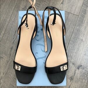 Essex Lane Black Ankle-Strap Heel Sandals US8